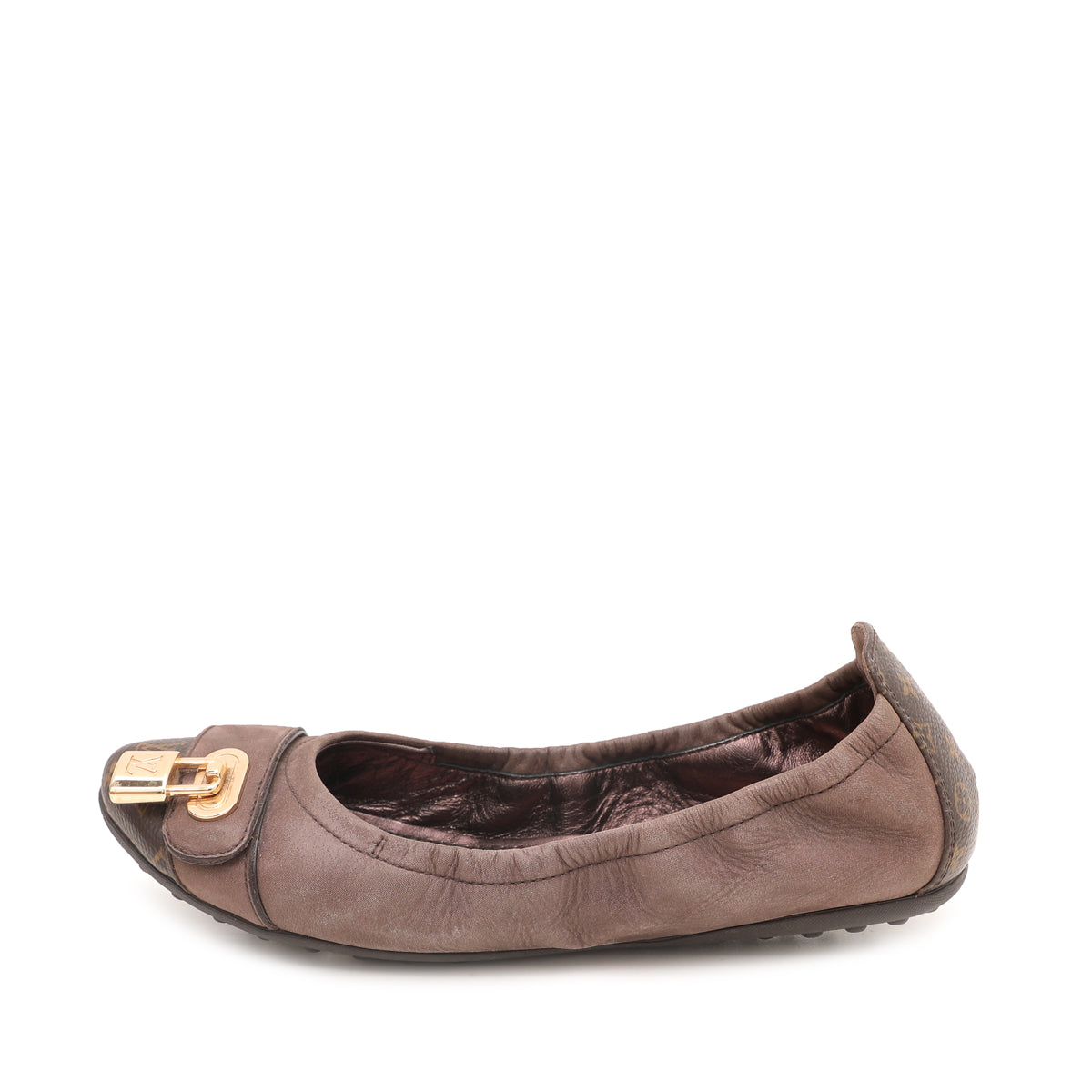 Louis Vuitton Brown Monogram Iridescent Lucky Ballerina Flats 35-Louis Vuitton-THE CLOSET