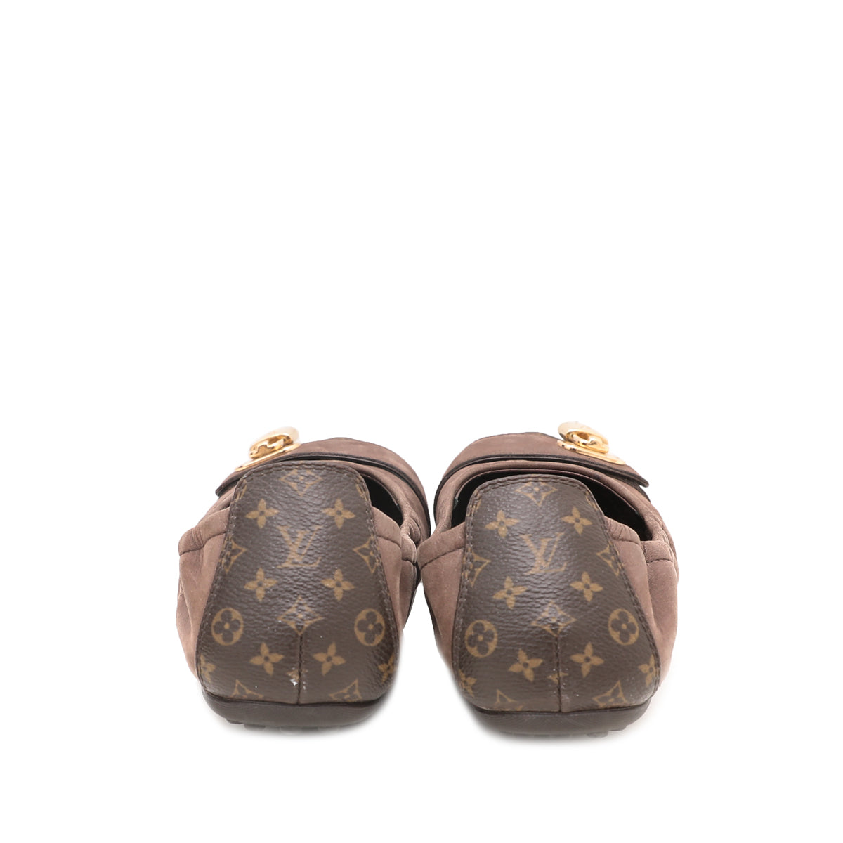 Louis Vuitton Brown Monogram Iridescent Lucky Ballerina Flats 35-Louis Vuitton-THE CLOSET
