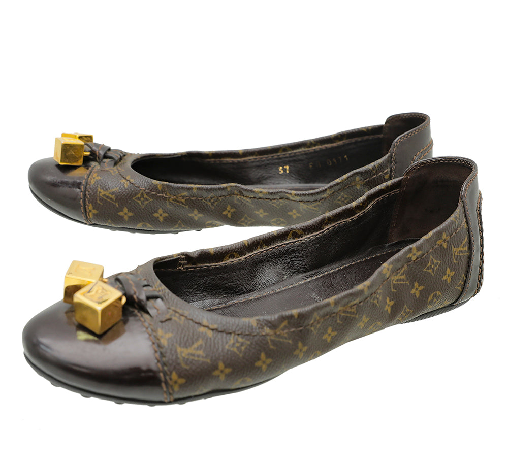 Louis Vuitton Brown Monogram Lovely Ballet Flats 37-Louis Vuitton-THE CLOSET