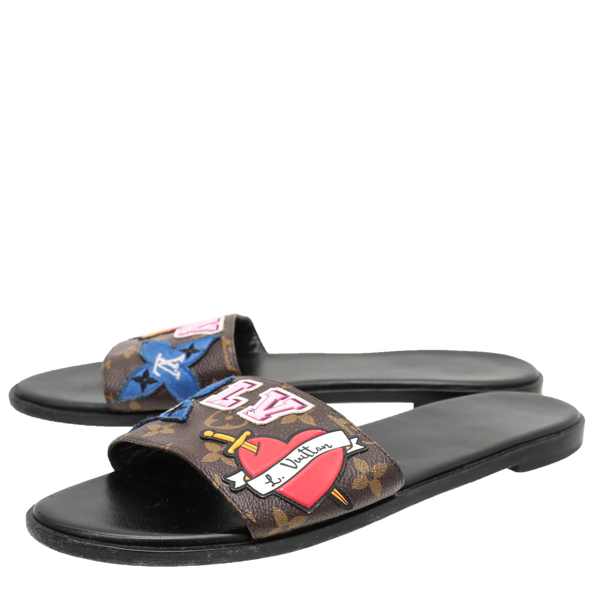 Louis Vuitton Monogram LV Black Heart Flat 40-Louis Vuitton-THE CLOSET
