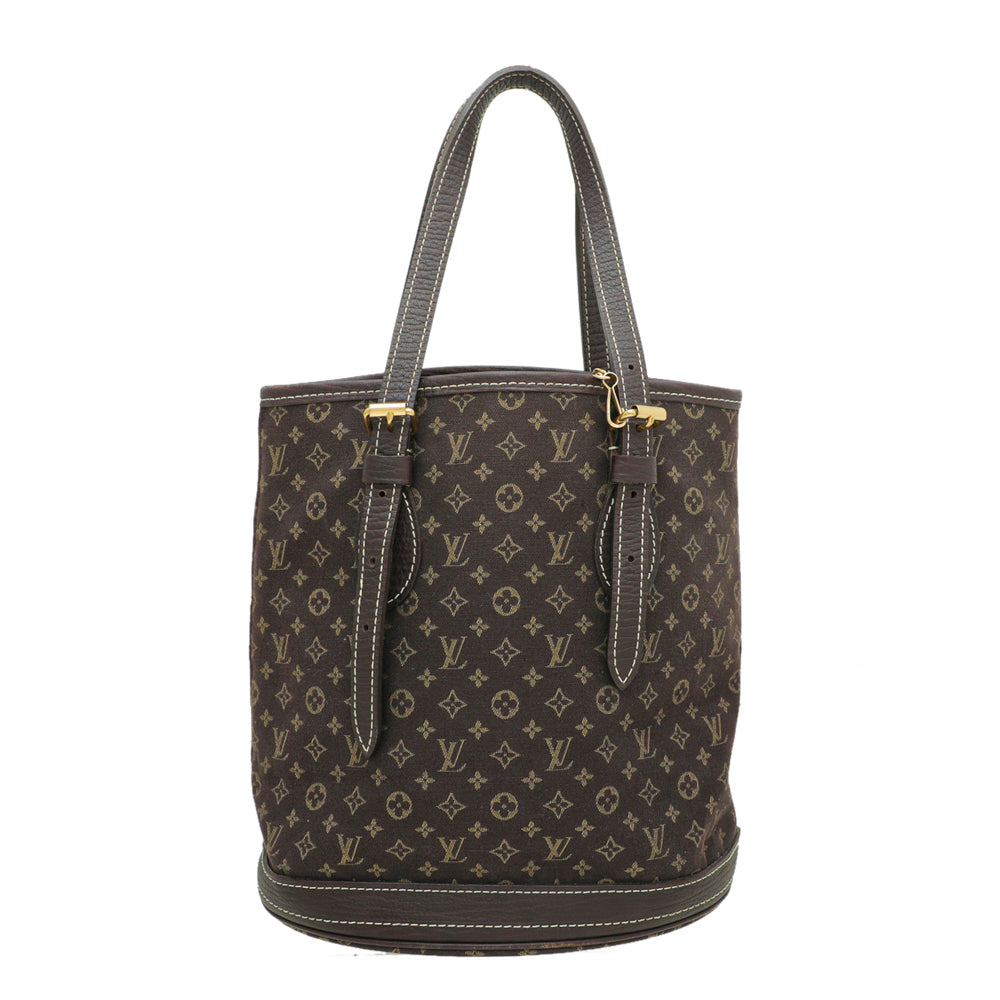 Louis Vuitton Brown Monogram Mini Lin Bucket Bag-Louis Vuitton-THE CLOSET