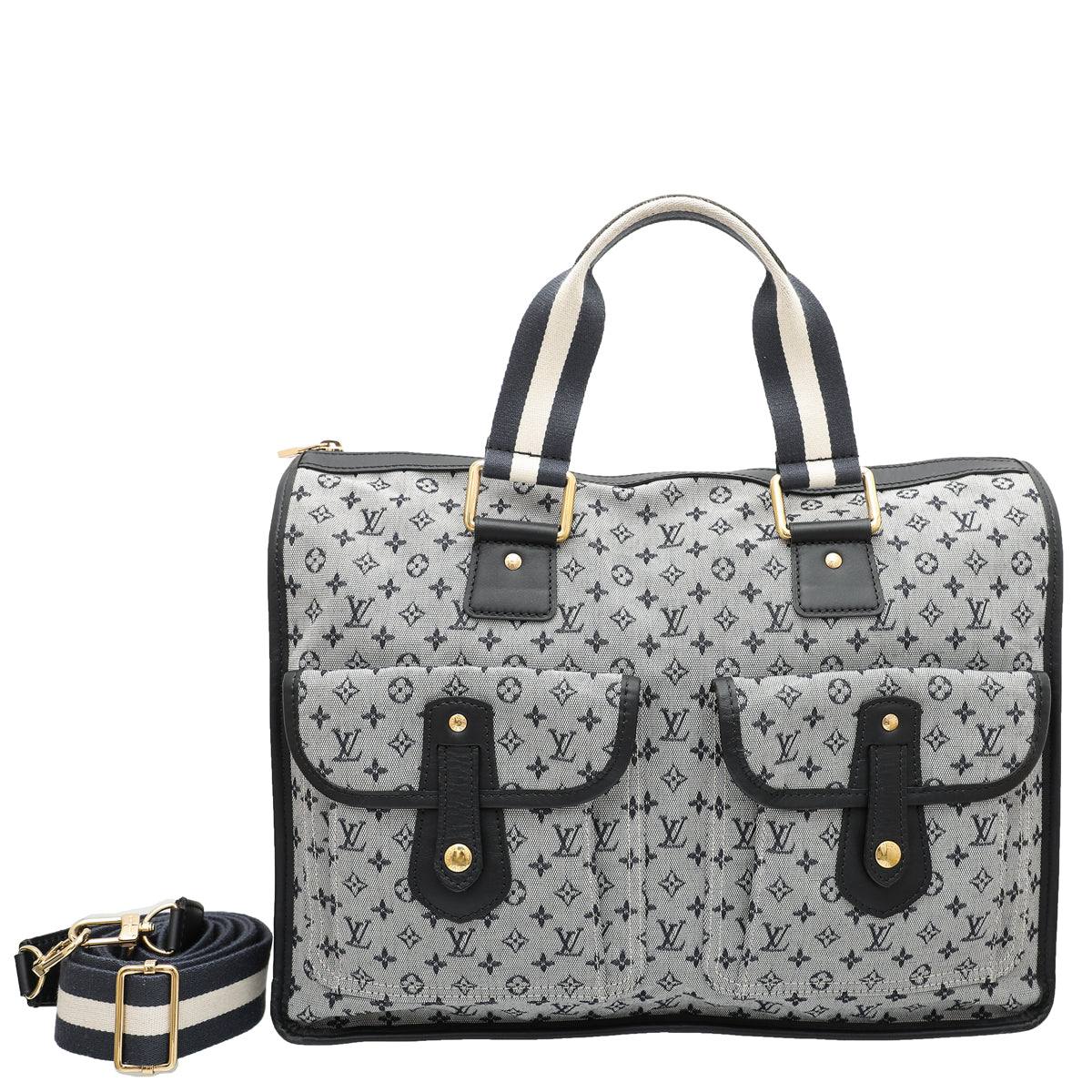 Louis Vuitton Navy Blue Monogram Mini Lin Sac Mary Kate Messenger Bag-Louis Vuitton-THE CLOSET