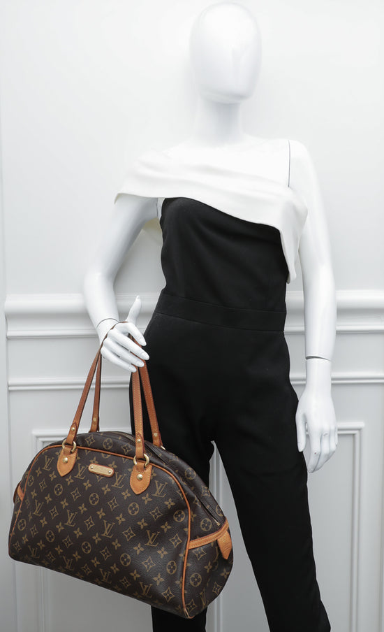 Louis+Vuitton+Montorgueil+Shoulder+Bag+PM+Brown+Canvas for sale online