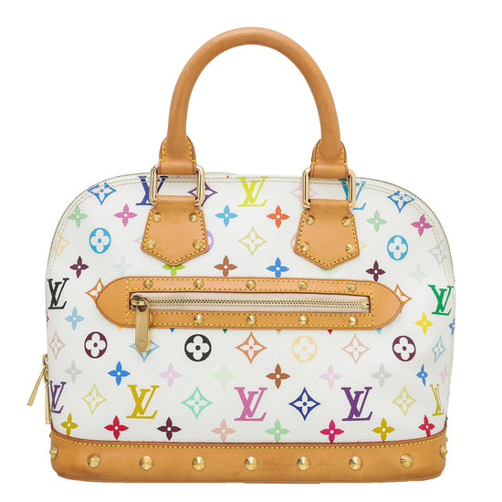 Louis Vuitton White Multicolor Monogram Alma Bag