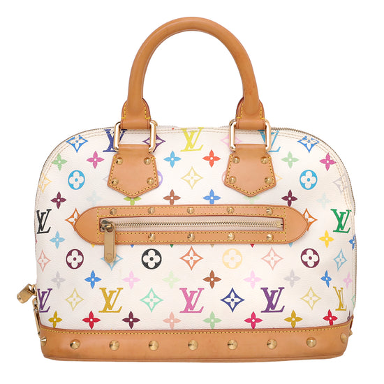 Louis Vuitton White Multicolor Monogram Alma Bag