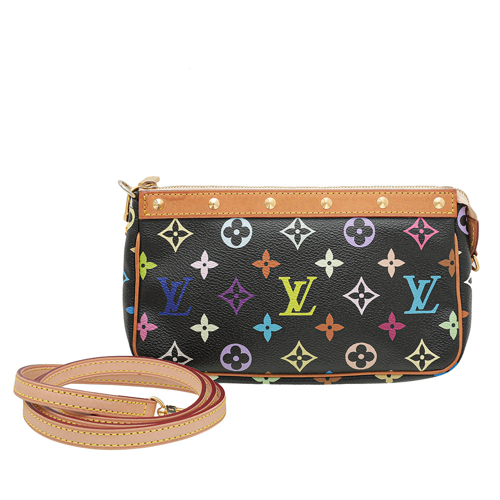 Louis Vuitton Black Monogram Multicolor Pochette Accessories Bag-Louis Vuitton-THE CLOSET