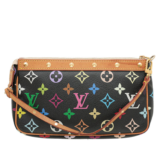 Louis Vuitton Black Monogram Multicolor Pochette Accessories Bag