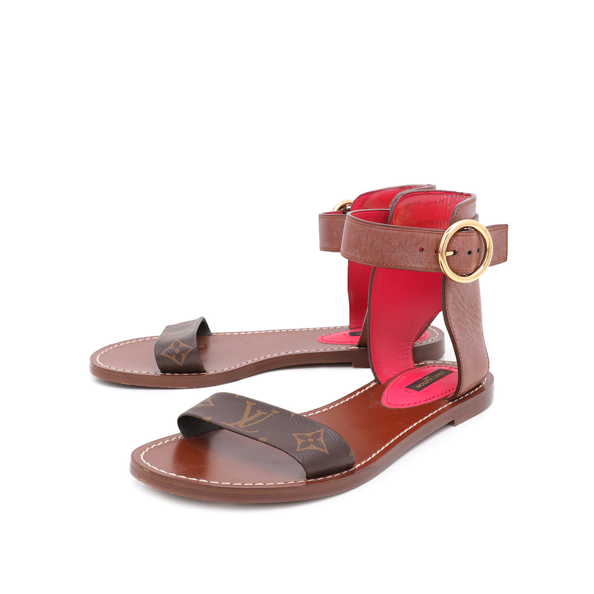 Louis Vuitton Brown Monogram Ocean Drive Flat Sandals 40-Louis Vuitton-THE CLOSET
