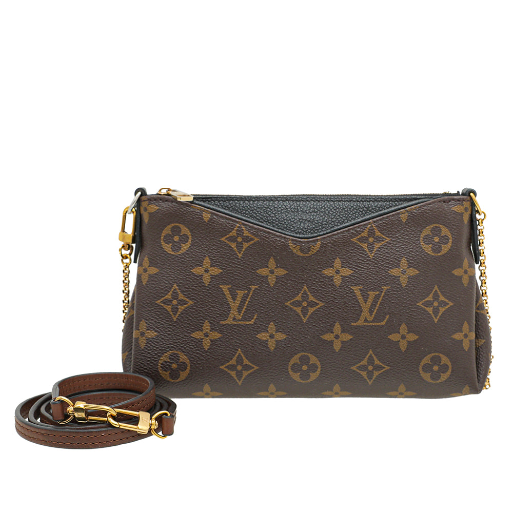 Louis Vuitton Monogram Black Pallas Clutch Chain-Louis Vuitton-THE CLOSET
