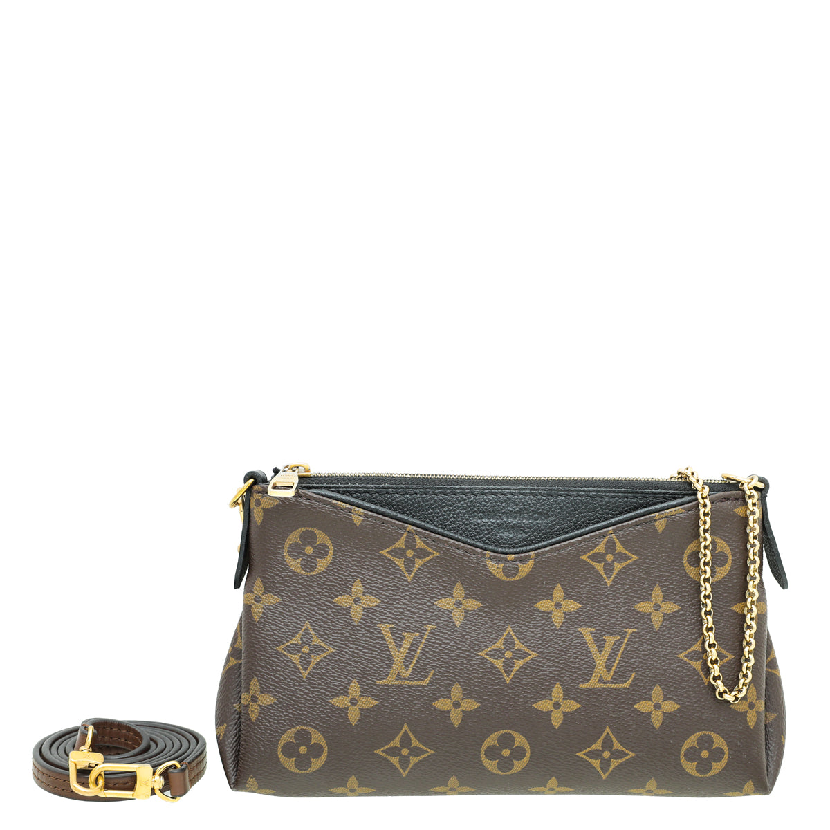 Louis Vuitton Bicolor Monogram Pallas Clutch Crossbody Bag-Louis Vuitton-THE CLOSET