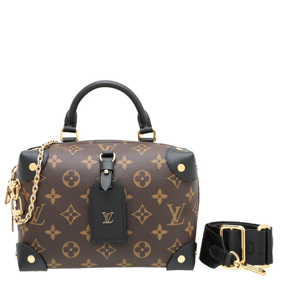 Louis Vuitton Black Coated Canvas and Leather Petite Malle Souple