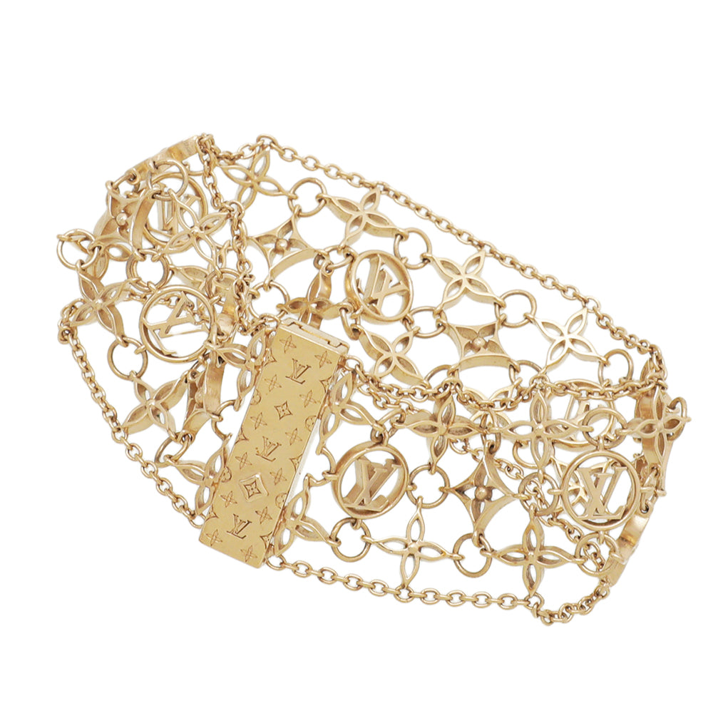 Louis Vuitton Gold Monogram Philigram Mesh Bracelet