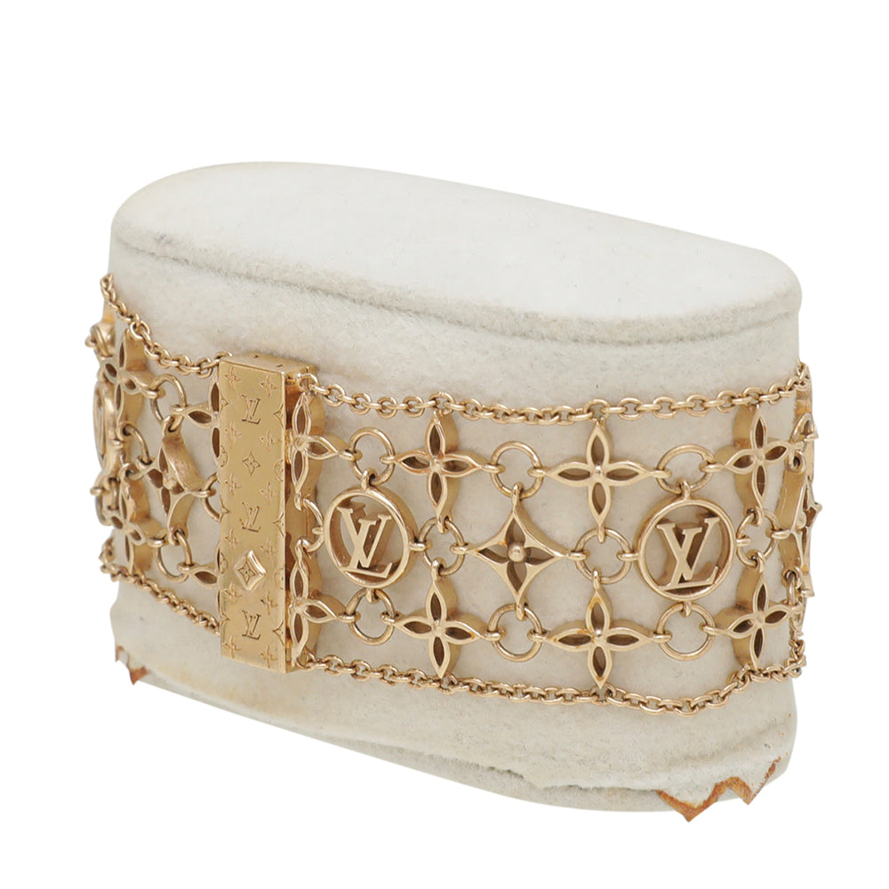 Louis Vuitton Gold Monogram Philigram Mesh Bracelet-Louis Vuitton-THE CLOSET