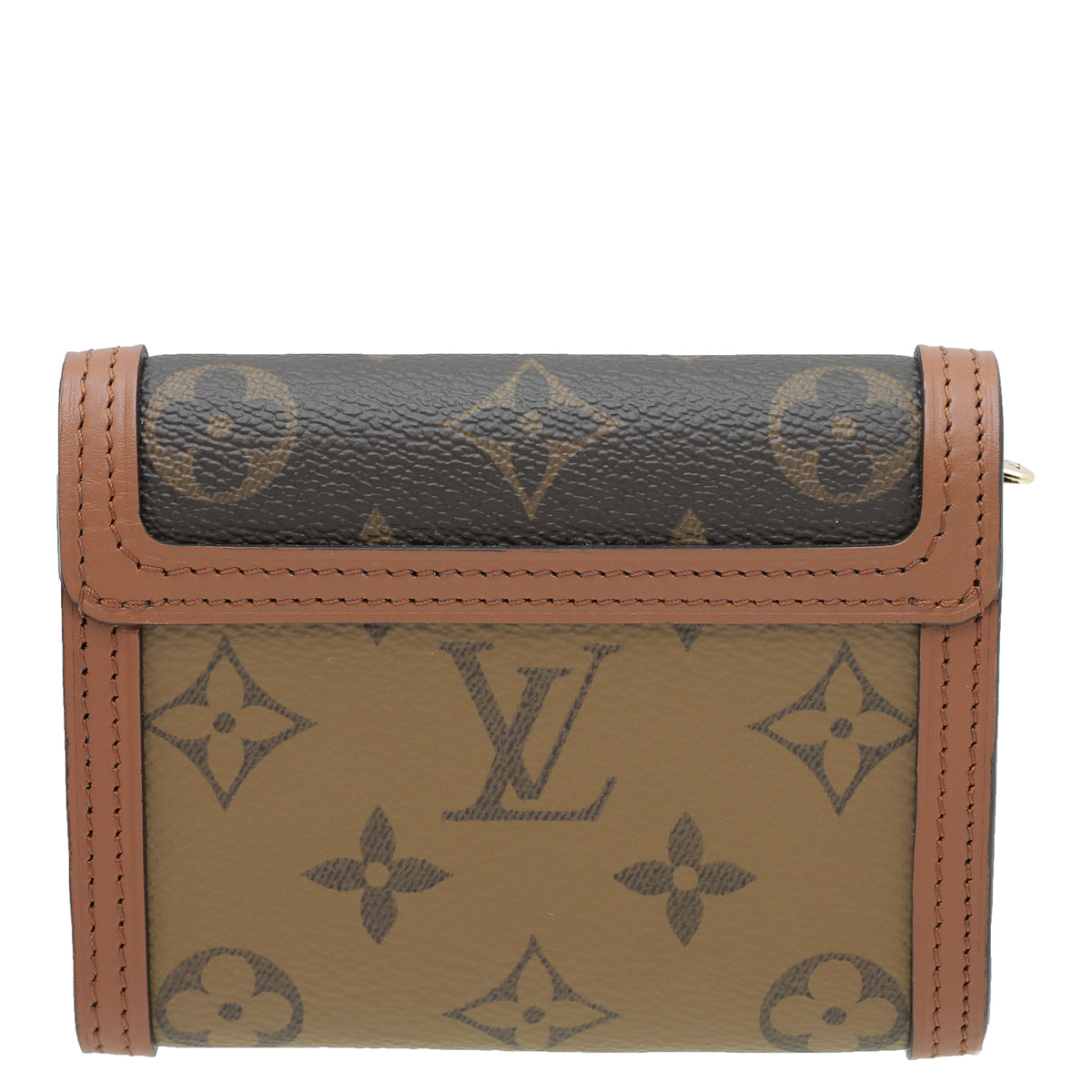 Louis Vuitton Brown, Pattern Print 2020 Monogram Reverse Dauphine Compact Wallet