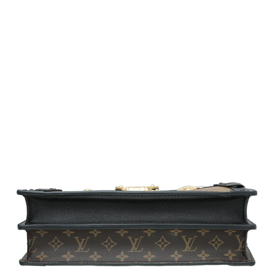 Louis Vuitton Clutch Trunk Monogram Reverse Brown/Black in Coated Canvas/Calfskin  with Brass - US