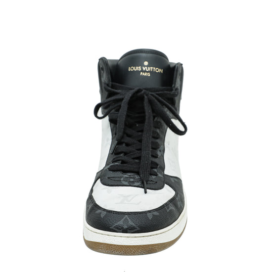 Louis Vuitton Black/Grey Monogram Canvas Rivoli High Top Sneakers Size 44  Louis Vuitton