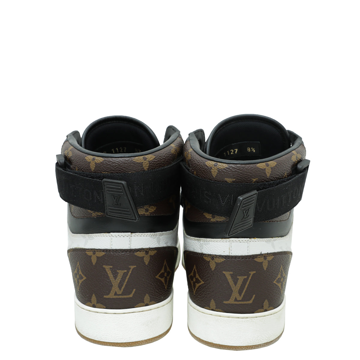 Louis Vuitton Tricolor Monogram Rivoli Sneaker Boot 8.5 â THE CLOSET