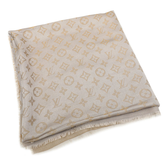Louis Vuitton Greige Monogram Shine Shawl - Main Image