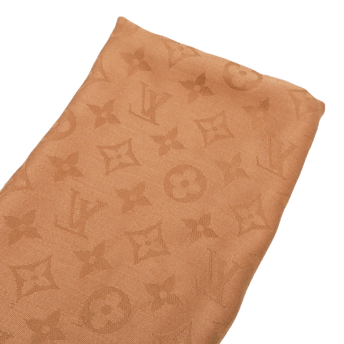 Louis Vuittom Brown Monogram Silk Wool Shawl-Louis Vuitton-THE CLOSET