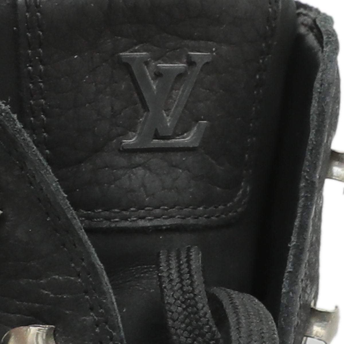 LOUIS VUITTON Calfskin Suede Monogram Cliff Top Wedge Sneakers 39 Black  335906