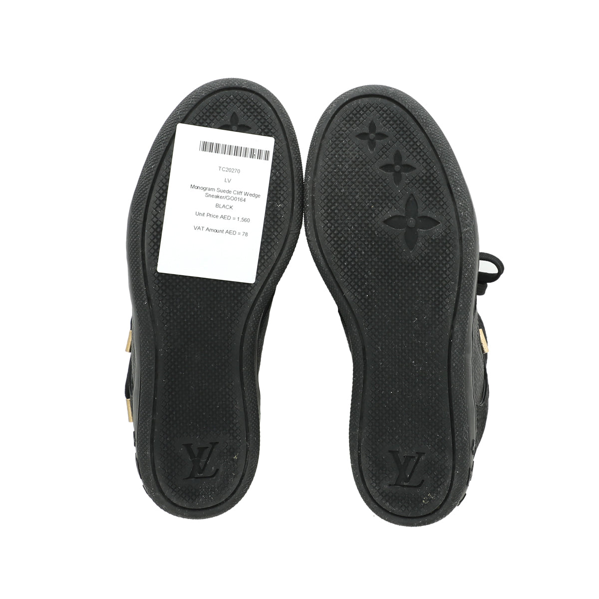 Louis Vuitton Black Monogram Suede Cliff Wedge Sneaker 36-Louis Vuitton-THE CLOSET