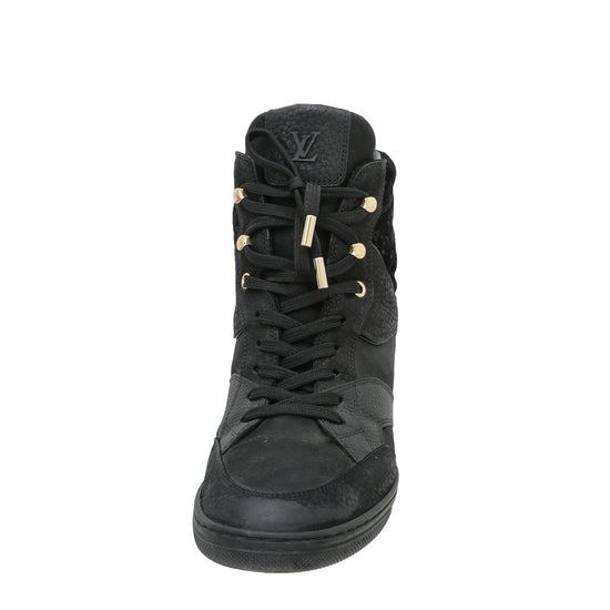 Louis Vuitton Black Cliff Top Wedge Sneakers - Size 36,5 Labellov Buy and  Sell Authentic Luxury