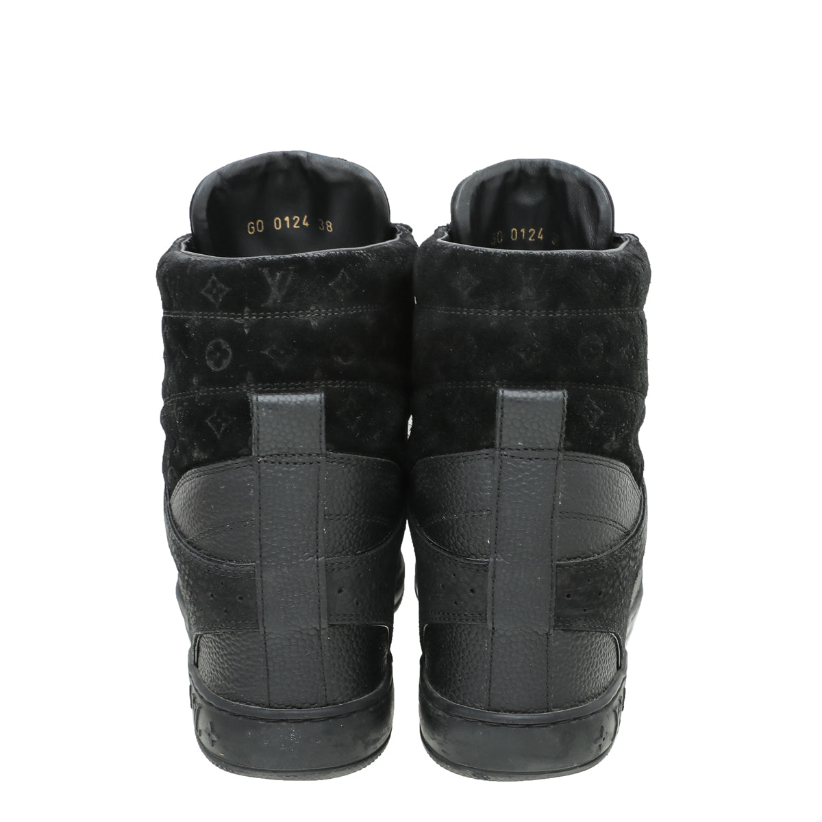 Louis Vuitton Millenium Wedge Fringe sneakers Black Suede ref
