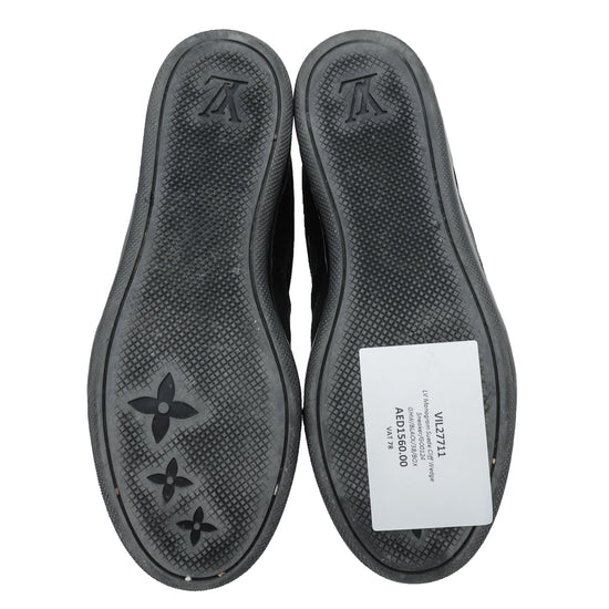 Louis Vuitton Black Monogram Suede Cliff Wedge Sneaker 38