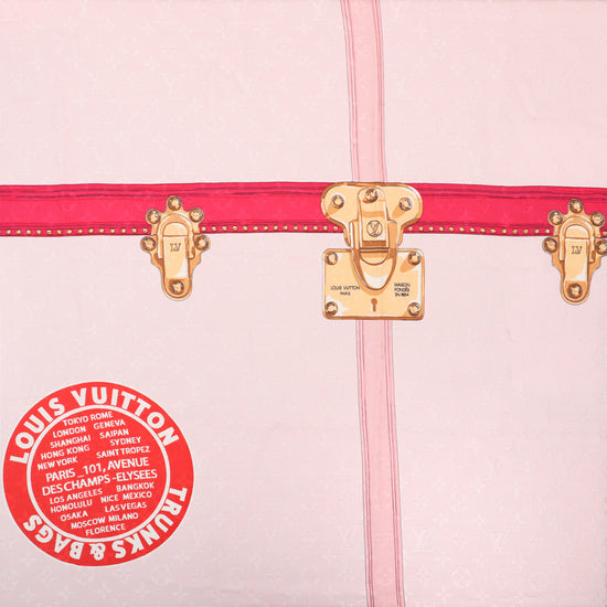 Louis Vuitton Monogram Pink Summer Trunks Shawl