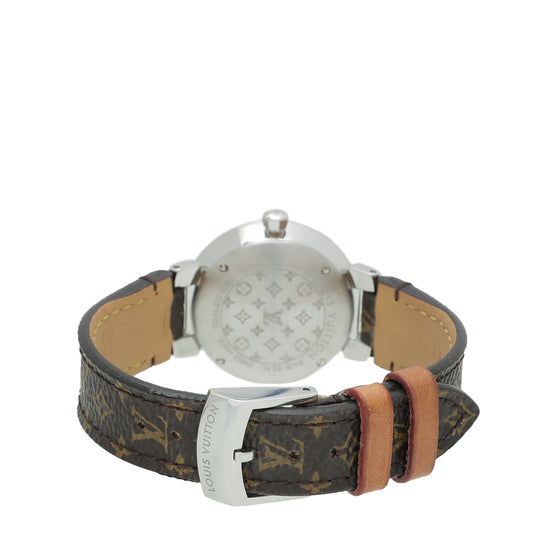 Louis Vuitton Monogram Tambour Slim Diamond Watch