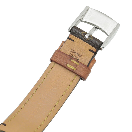 Louis Vuitton Tambour Slim Q12MG Diamonds MOP Steel 28MM Ladies'  Quartz Watch