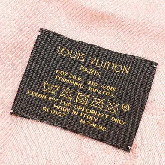 Louis Vuitton Nude Monogram V Fur Silk and Wool Shawl