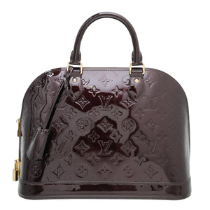 لويس فويتون أمارانتي monogram Vernis Alma PM حقيبة
