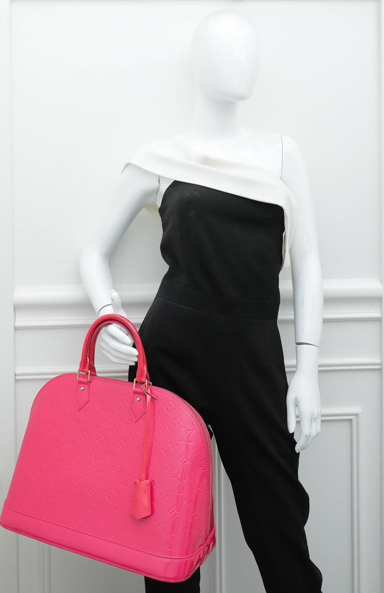 Louis Vuitton Rose Pop Monogram Vernis Alma GM Bag-Louis Vuitton-THE CLOSET