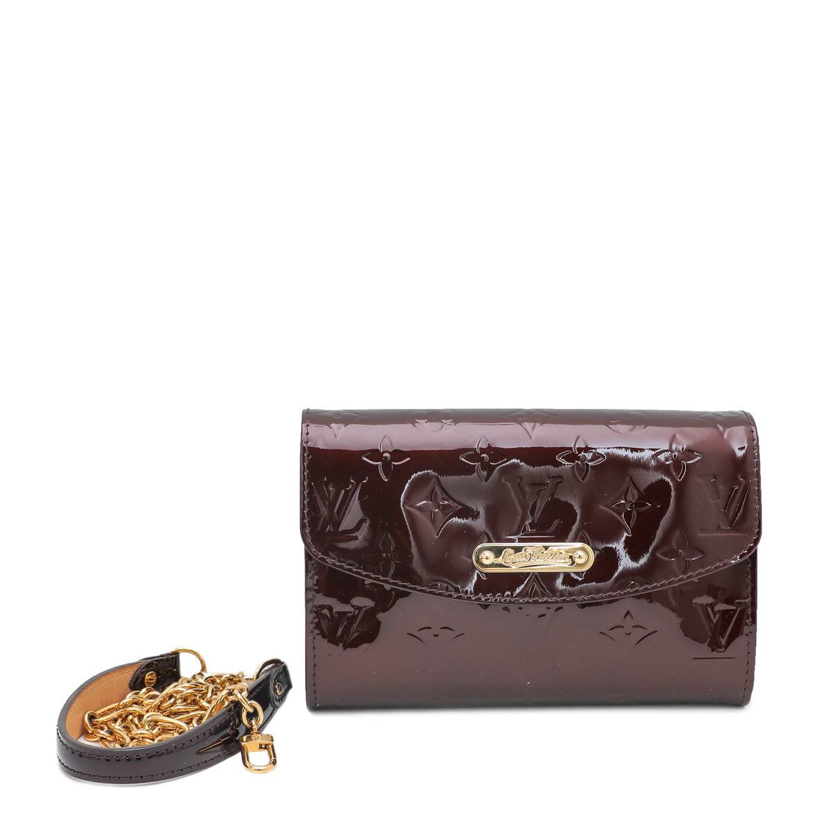 Louis Vuitton Amarante Monogram Vernis Bel Air Pochette Bag-Louis Vuitton-THE CLOSET