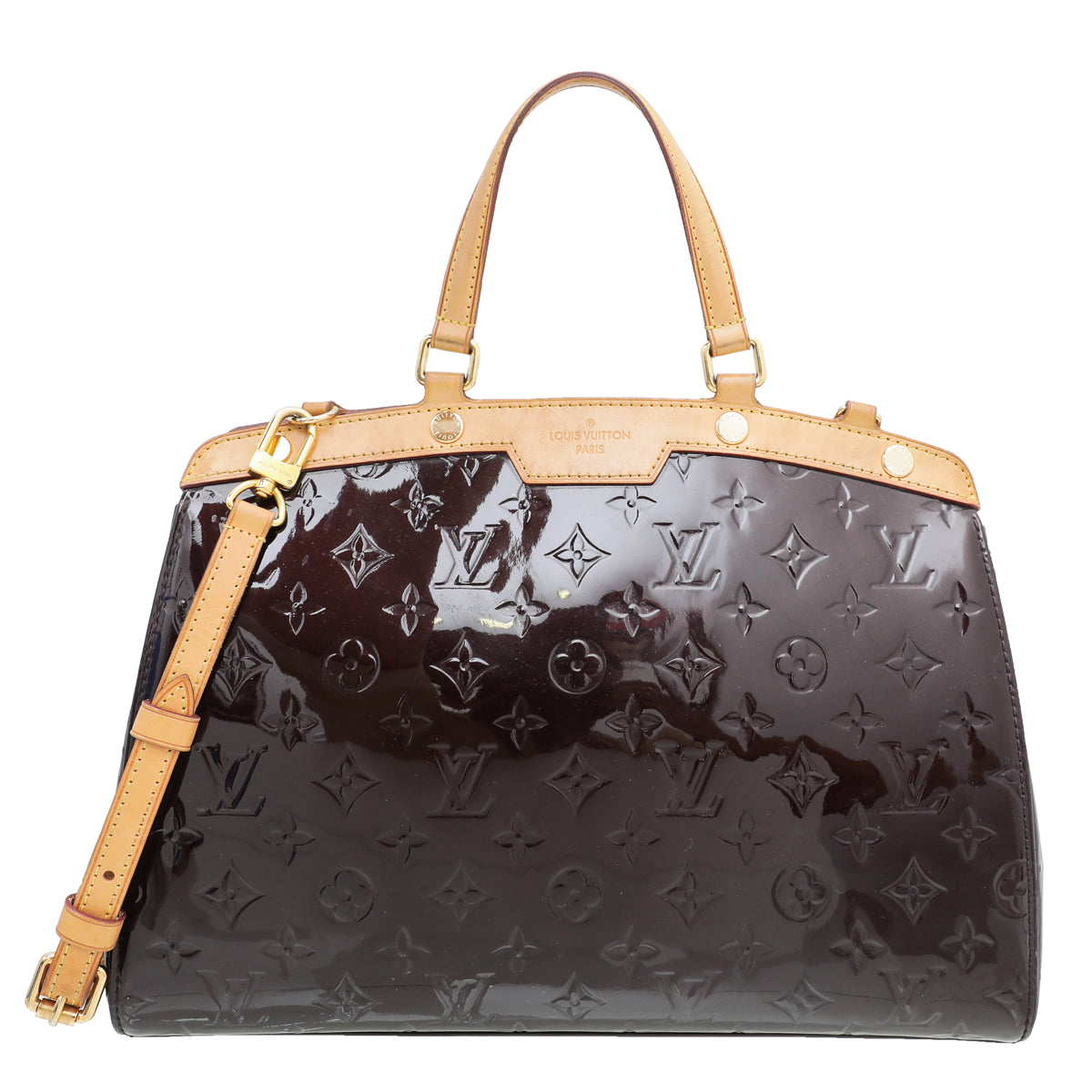Louis Vuitton Amarante Monogrammed Vernis Brea MM Bag-Louis Vuitton-THE CLOSET