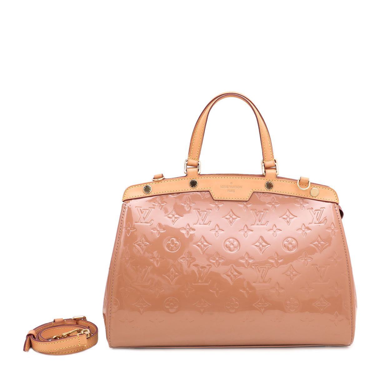 Louis Vuitton Rose Velours Monogram Vernis Brea MM Bag