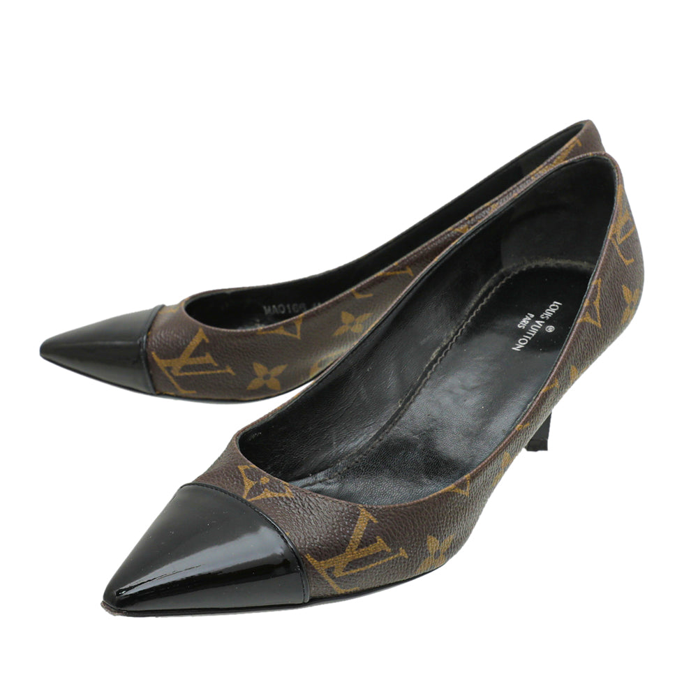 Louis Vuitton Bicolor Monogram Vernis Cherie Pumps 35-Louis Vuitton-THE CLOSET