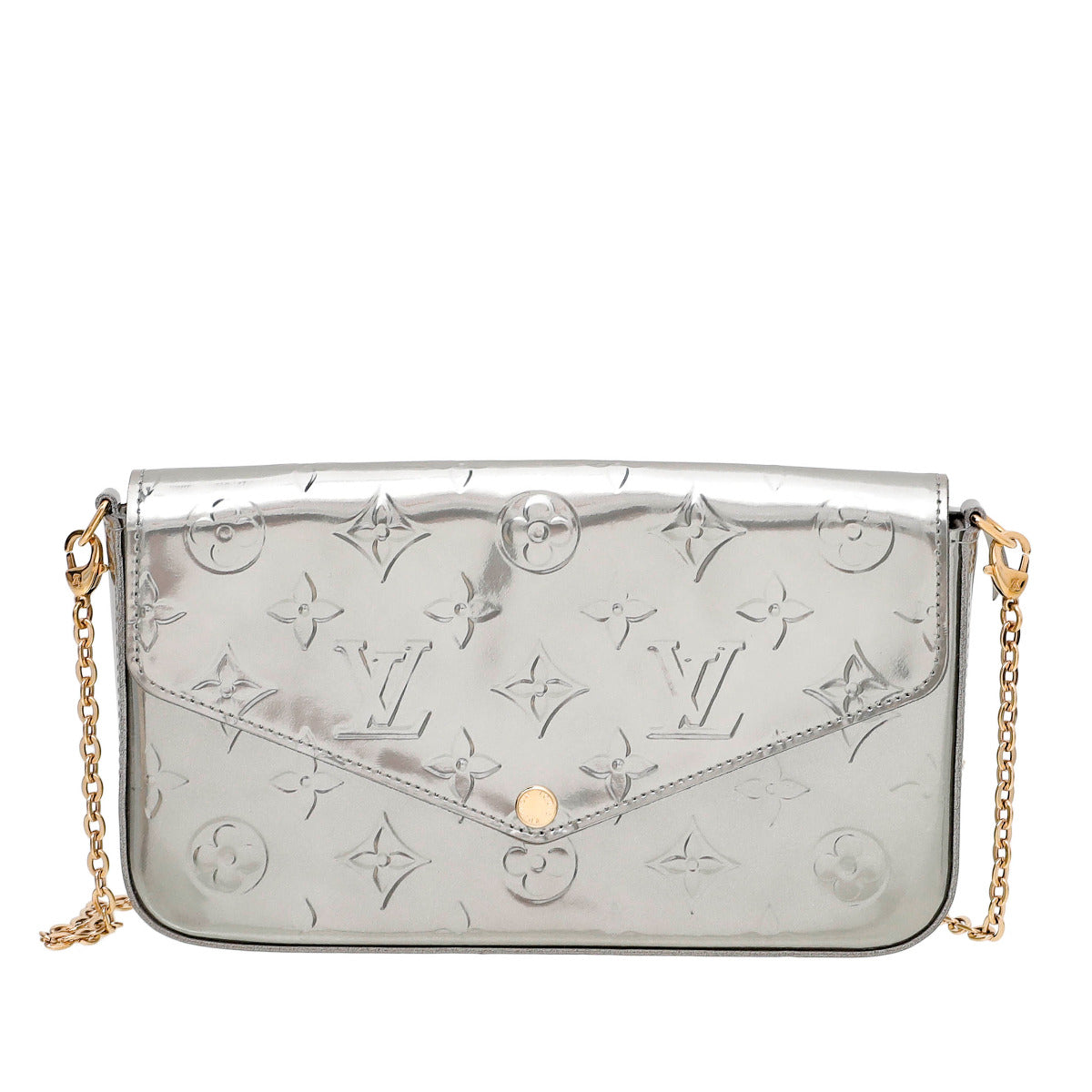 Louis Vuitton Gris Art Deco Monogram Vernis Felicie Pochette Bag