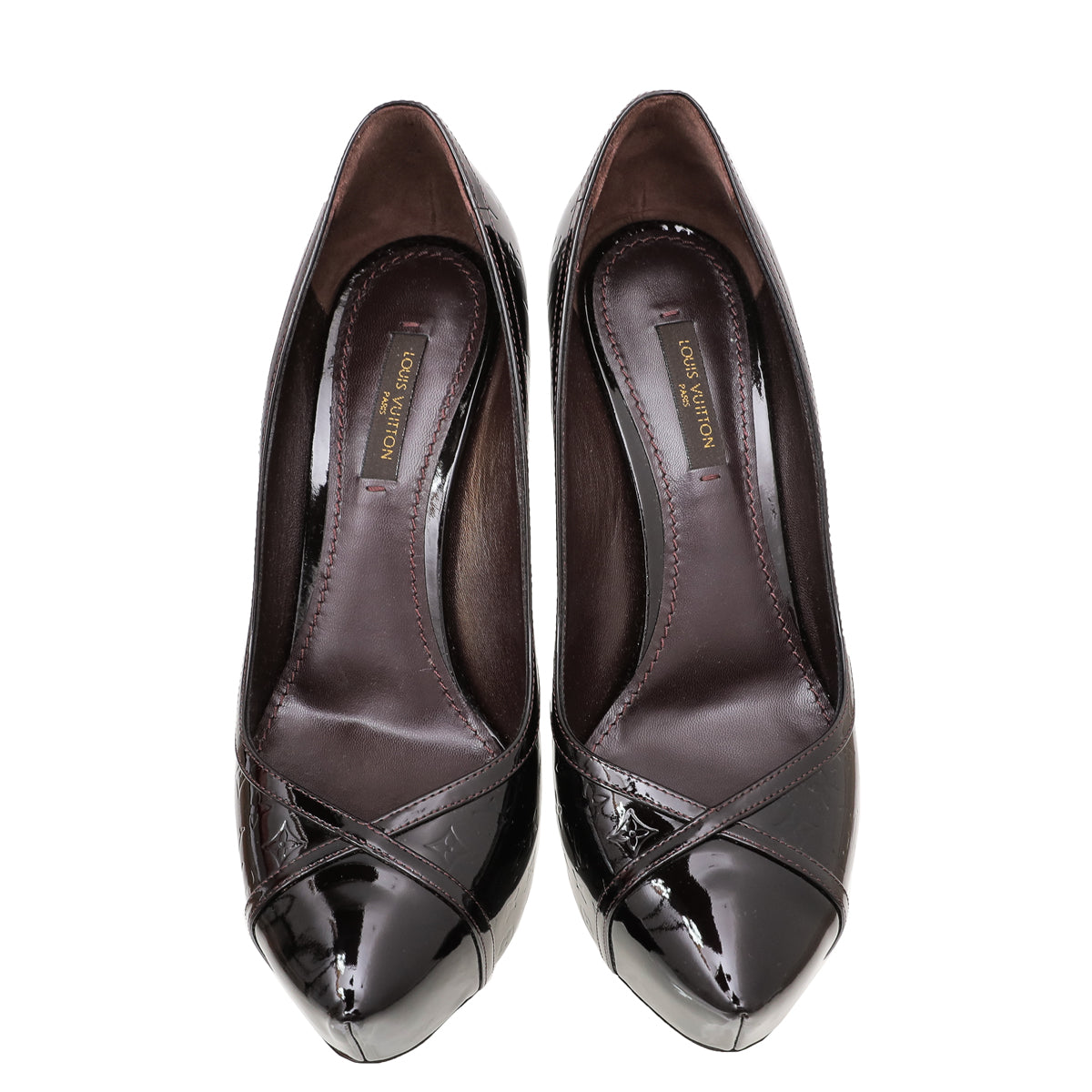 Louis Vuitton Amarante Monogram Vernis Tamara Pumps 37-Louis Vuitton-THE CLOSET