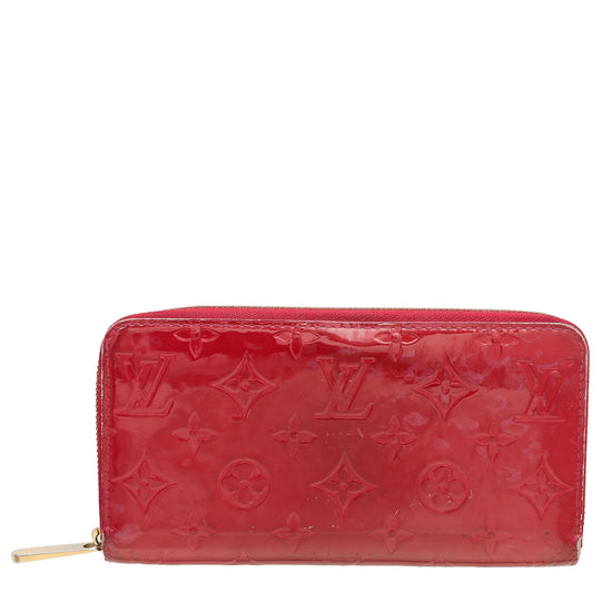 Louis Vuitton Cherry Red Monogram Vernis Zippy Wallet
