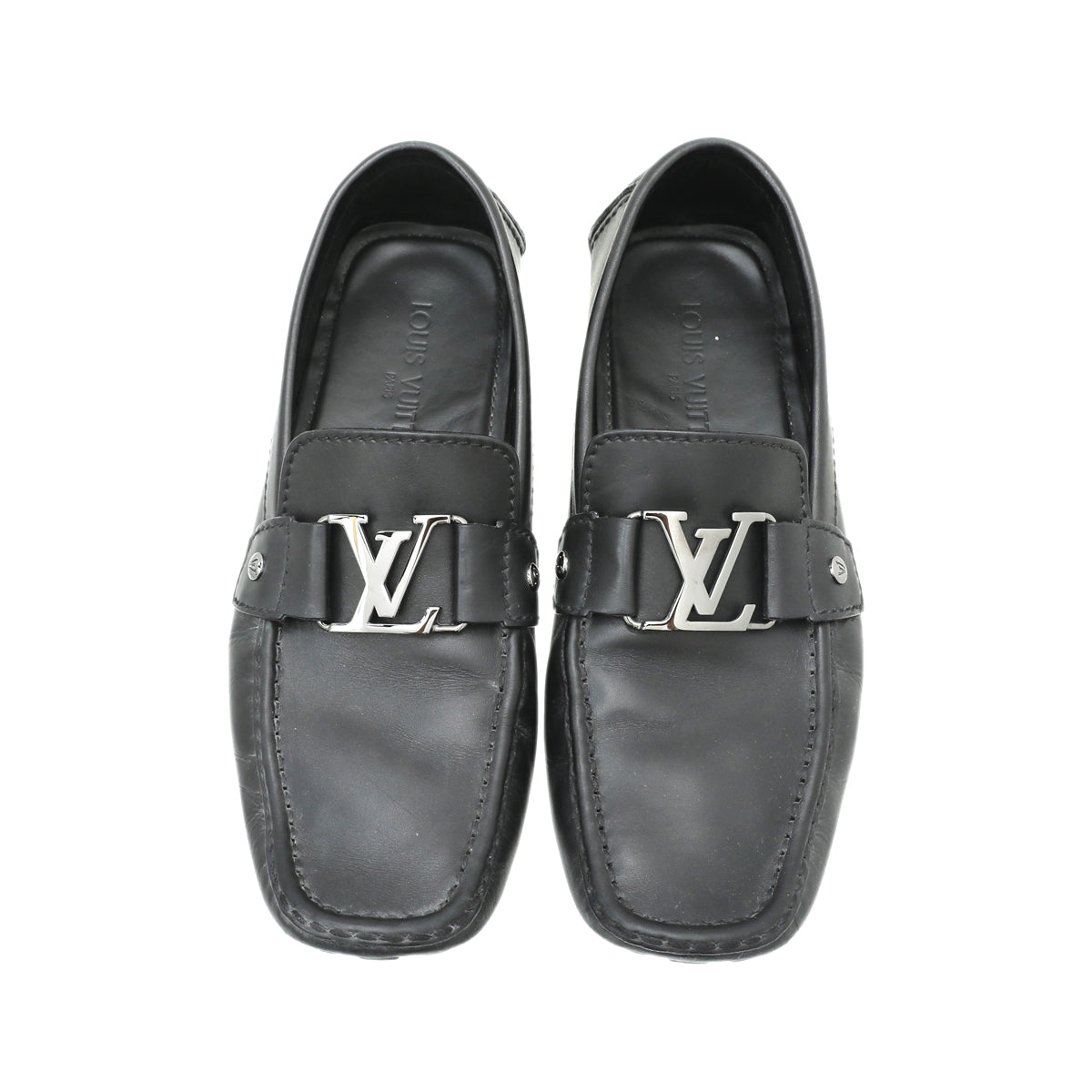 Louis Vuitton Black Monte Carlo Moccasin 7.5-Louis Vuitton-THE CLOSET