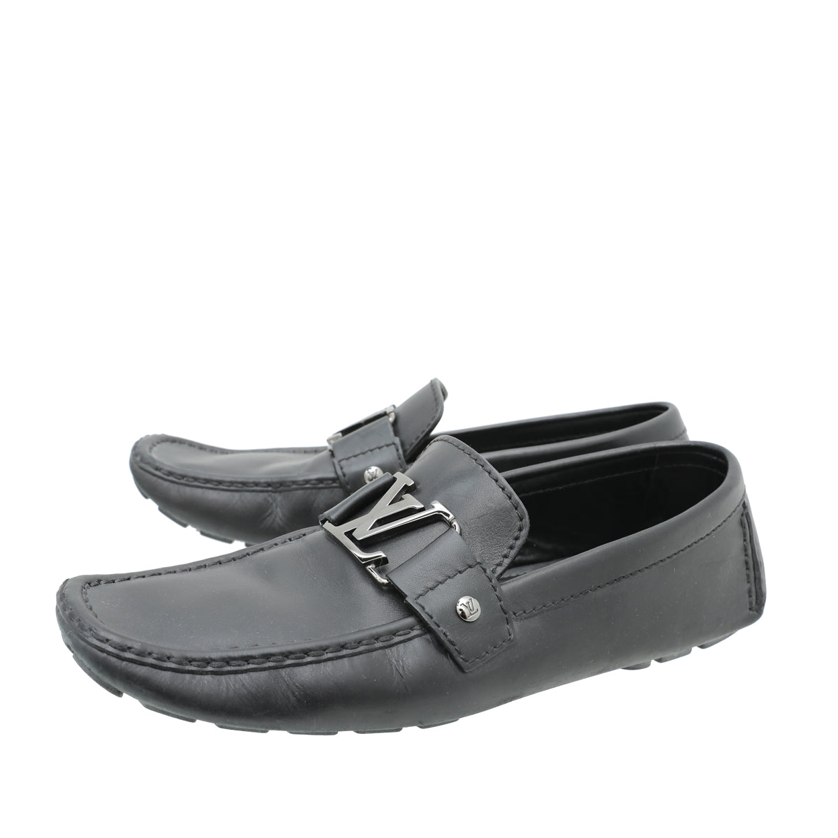Louis Vuitton Black Monte Carlo Moccasin 7.5-Louis Vuitton-THE CLOSET