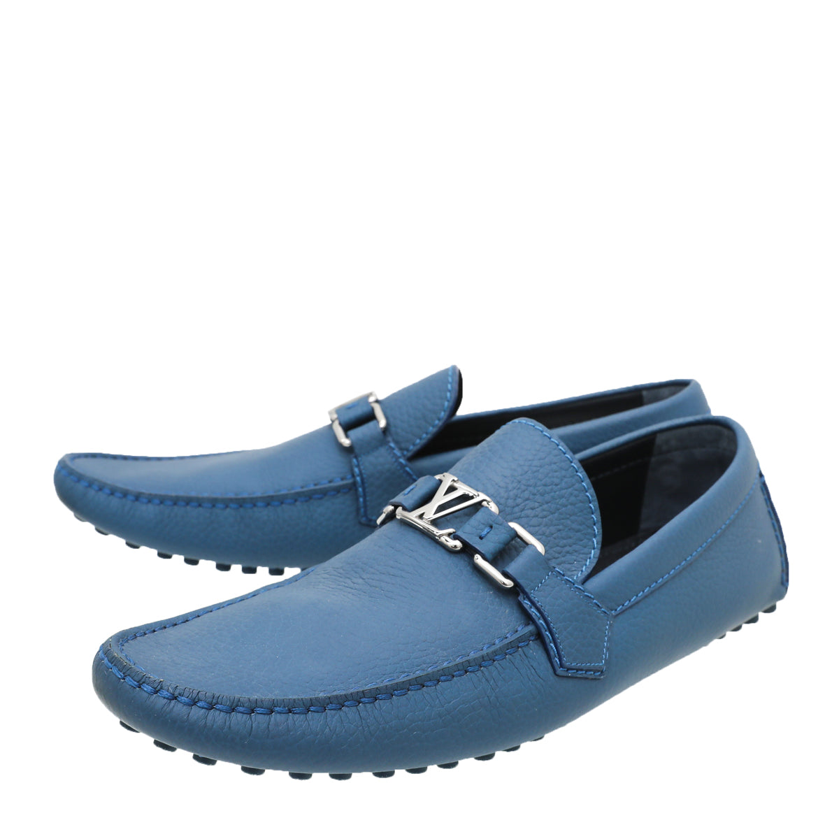 Louis Vuitton Blue Monte Carlo Moccasin Loafers 10-Louis Vuitton-THE CLOSET