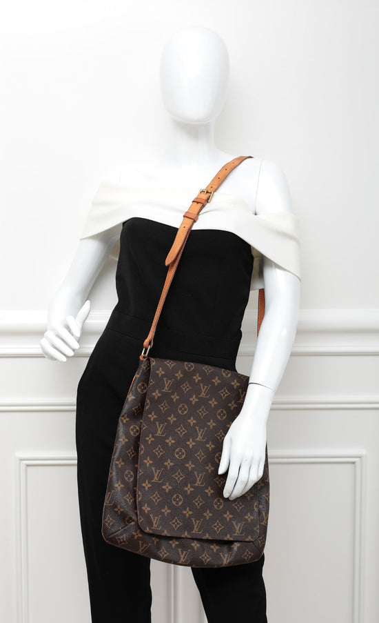 Louis Vuitton Monogram Musette Gm Crossbody Messenger Flap Bag
