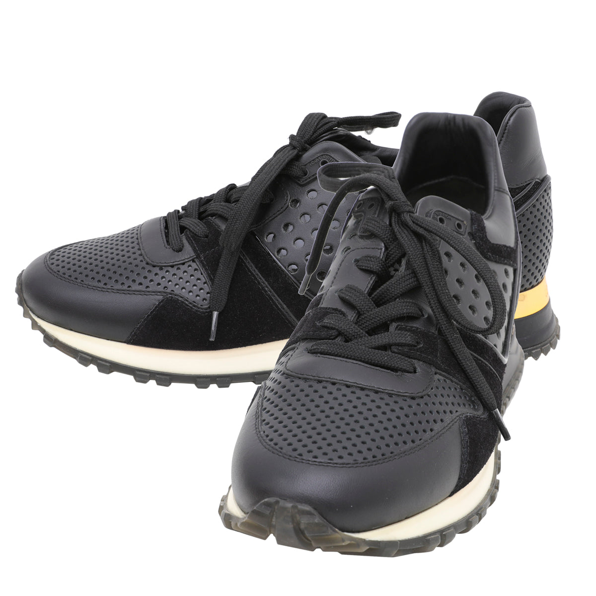 Louis Vuitton Black Nubuck Perforated Run Away Sneaker 37.5