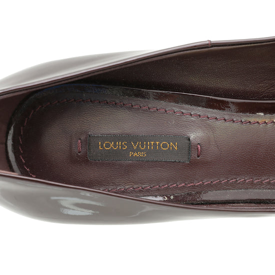 Louis Vuitton Burgundy Patent Leather Oh Really! Peep Toe Pumps