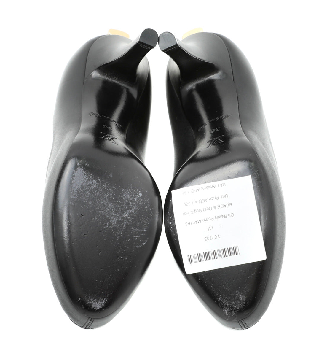 Louis Vuitton Black Oh Rreally Pump 36-Louis Vuitton-THE CLOSET
