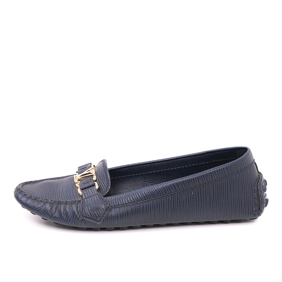 Louis Vuitton, Shoes, Louis Vuitton Blue Epi Leather Oxford Flat Loafers