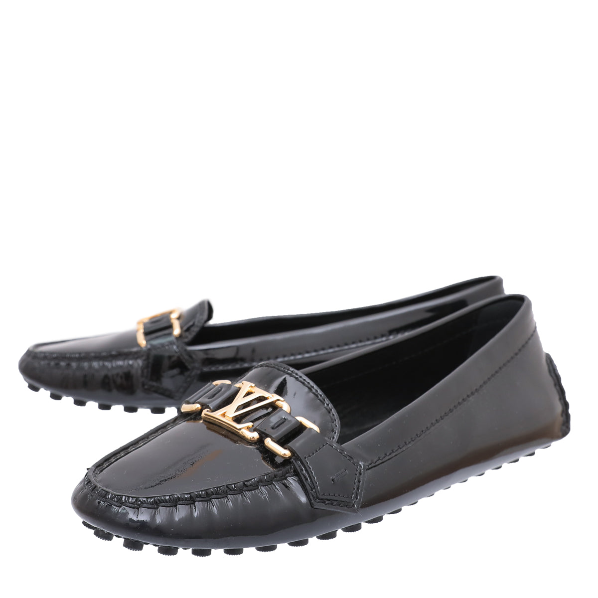 Louis Vuitton Noir Vernis Oxford Loafers 38.5-Louis Vuitton-THE CLOSET